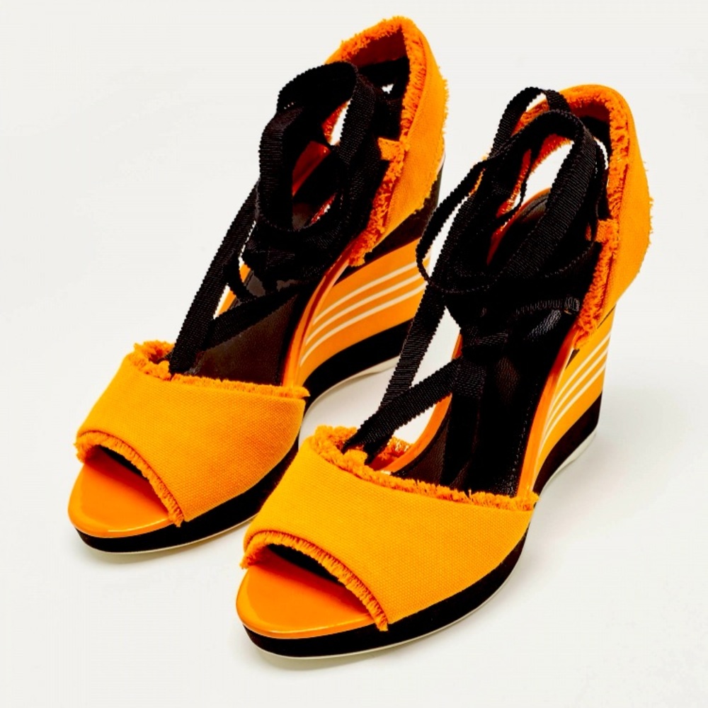 PRADA CANVAS WEDGES